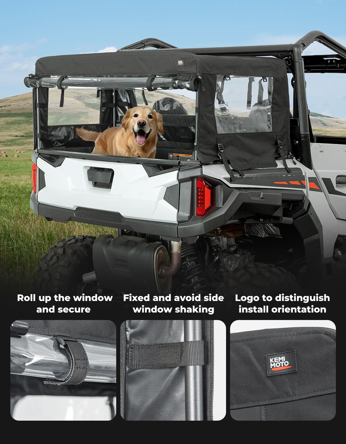 Soft Cargo Camper Bed Cover Rack for Polaris General 1000 / XP 1000 / 4 1000 (2016–2026) - Kemimoto