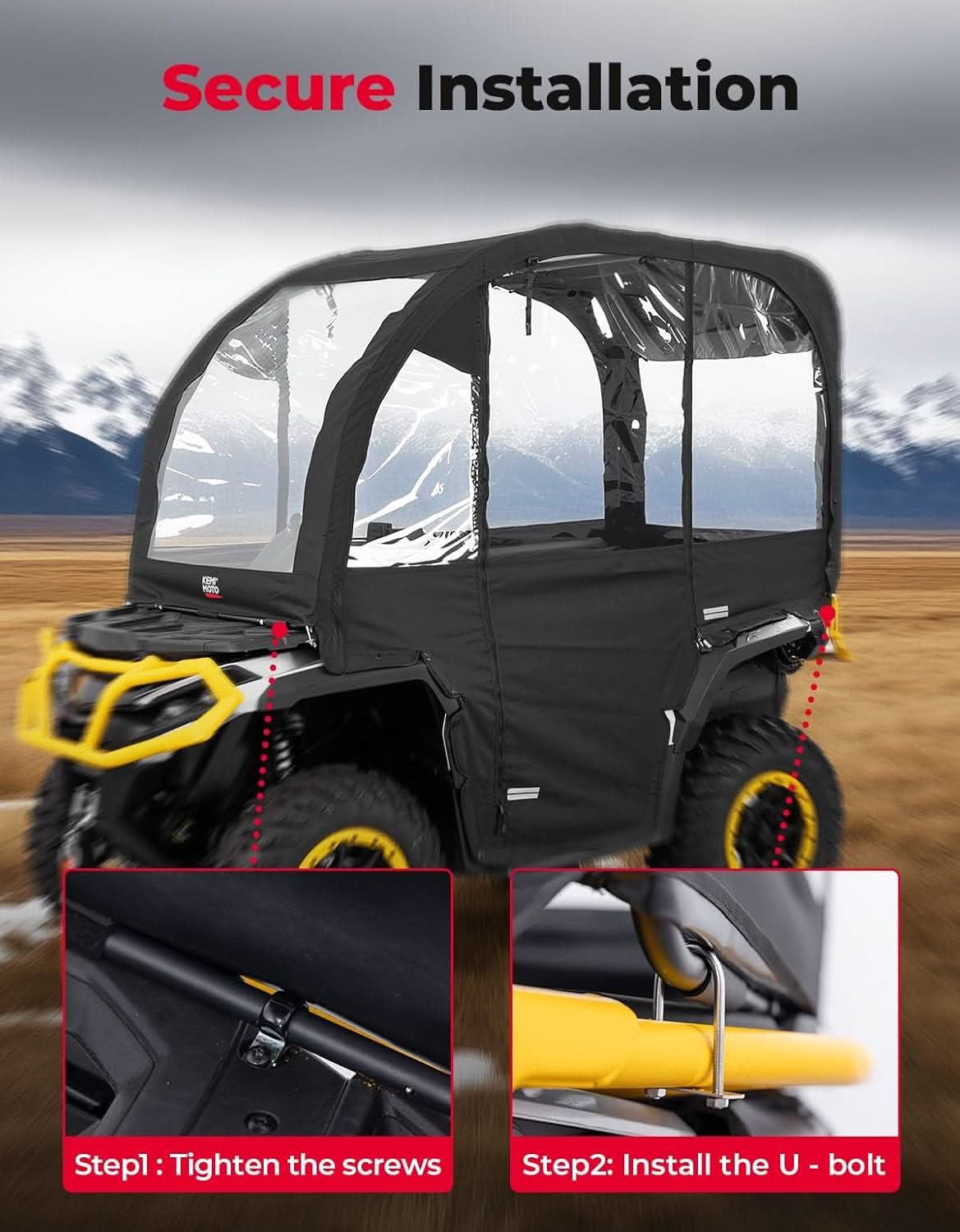 3-in-1 Extra Large ATV Cab Enclosure for Polaris, Can-Am, Kawasaki
