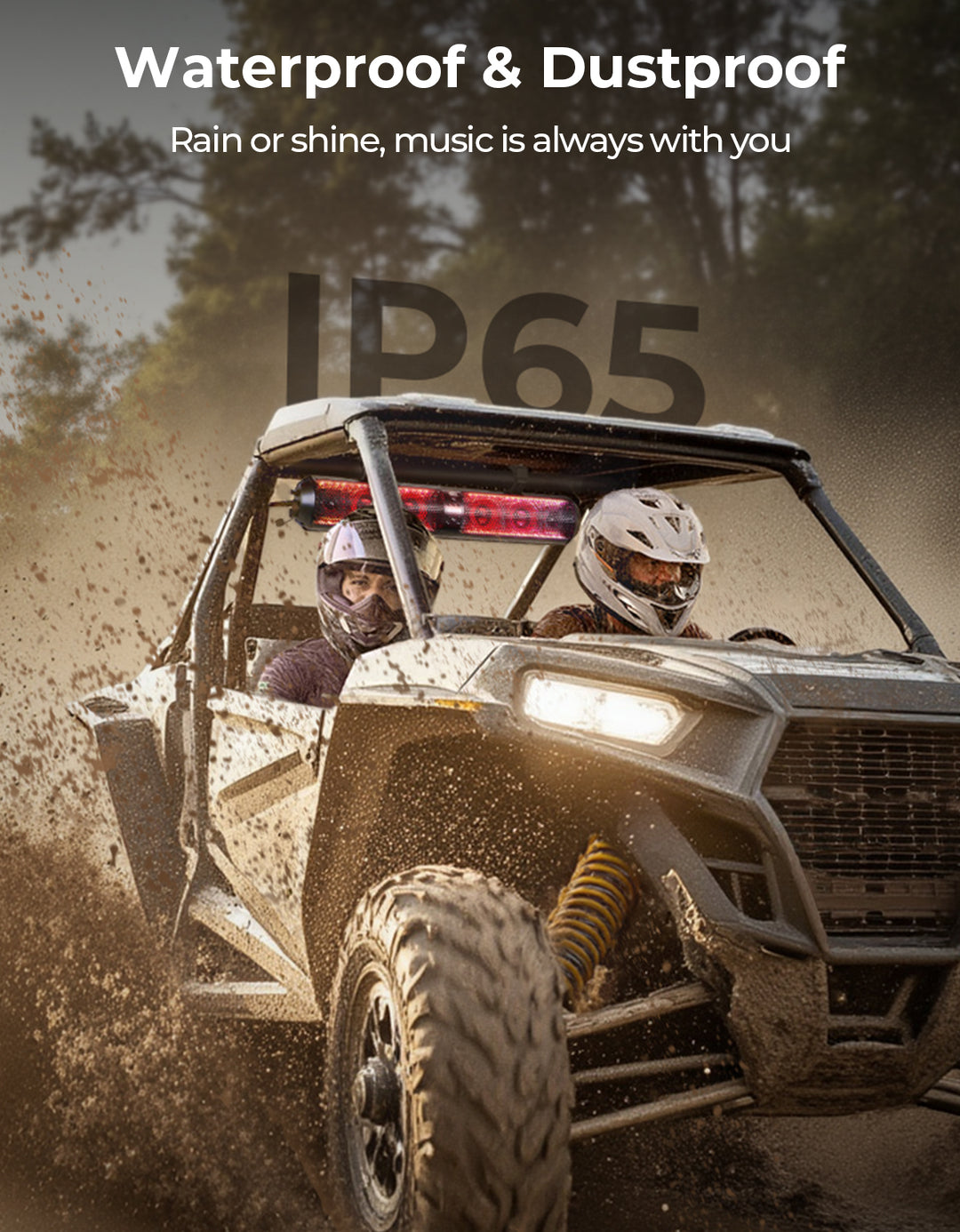 RGB UTV Soundbar, 28" SXS Speaker for Can Am Maverick X3/ RZR w/ 1.56"- 2.25" Roll Bar