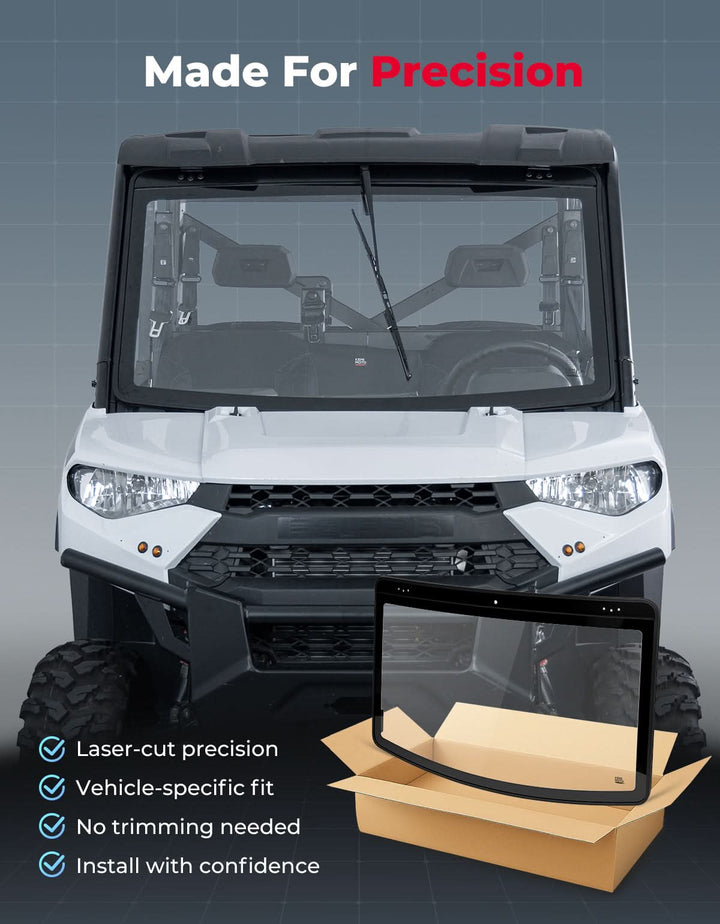 Polaris Ranger Crew XP 1000 glass windshield with wiper