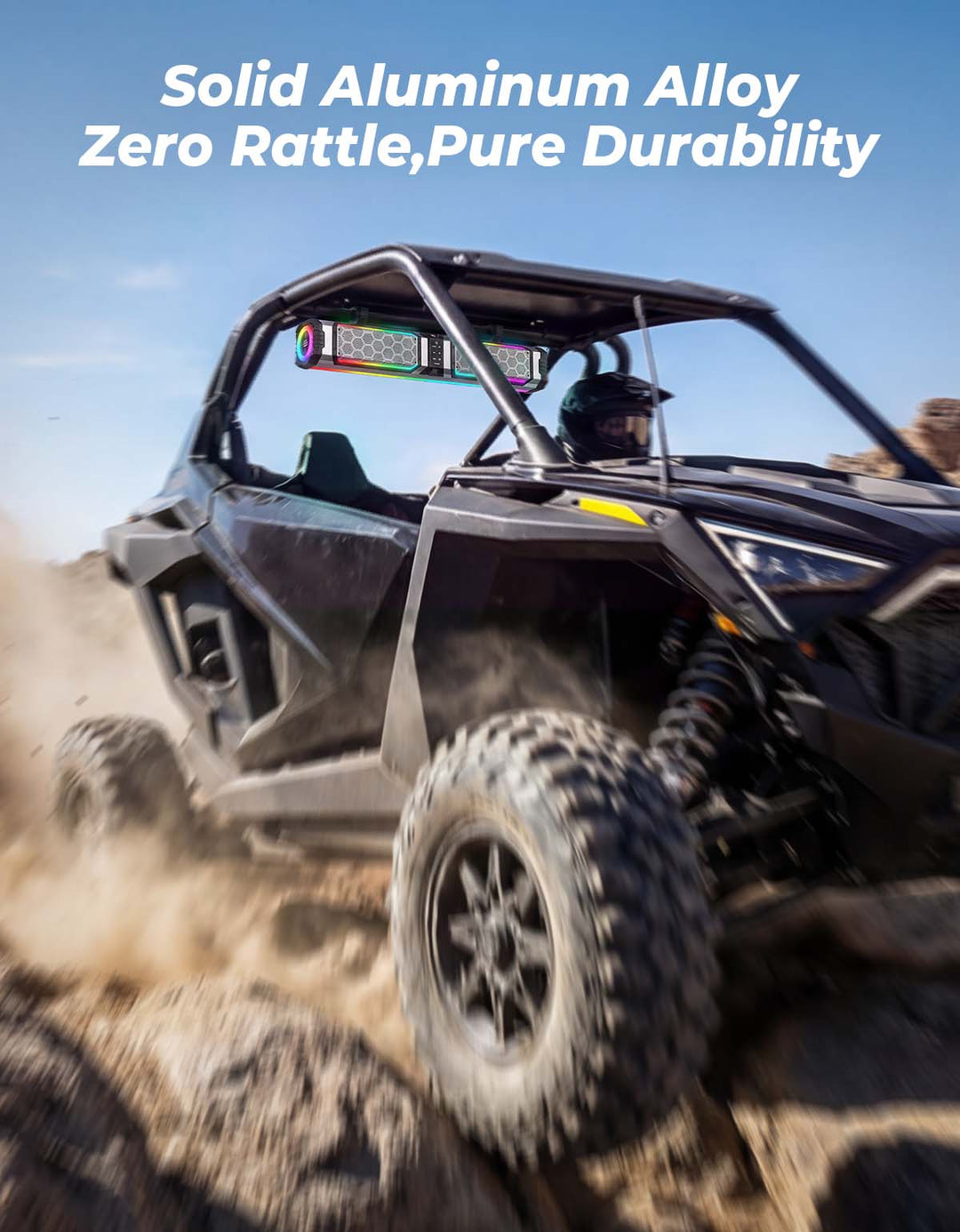 KEMIMOTO Midnight S80 Gen2 UTV Soundbar For Can am Polaris 680W Max Power, IP66 Waterproof & Quad Passive Radiators