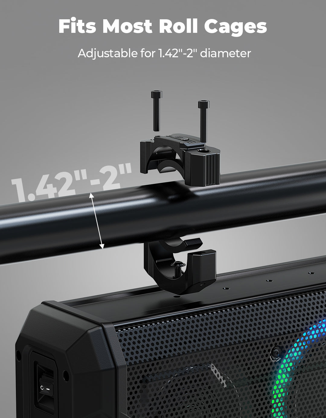 Midnight 90 Roof Soundbar For Can-am Polaris UTV Bluetooth 10 Speakers RGB Lights IP66 Waterproof Dustproof - Kemimoto