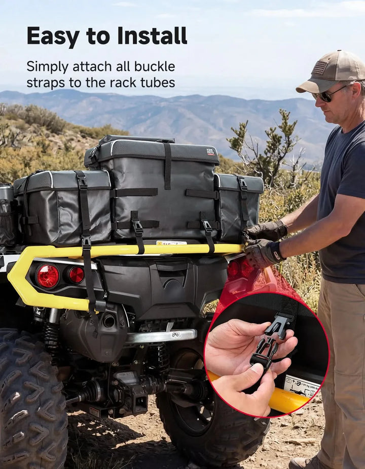 Upgraded 85L ATV Bag with Cooler, Built-in Metal Support Frame