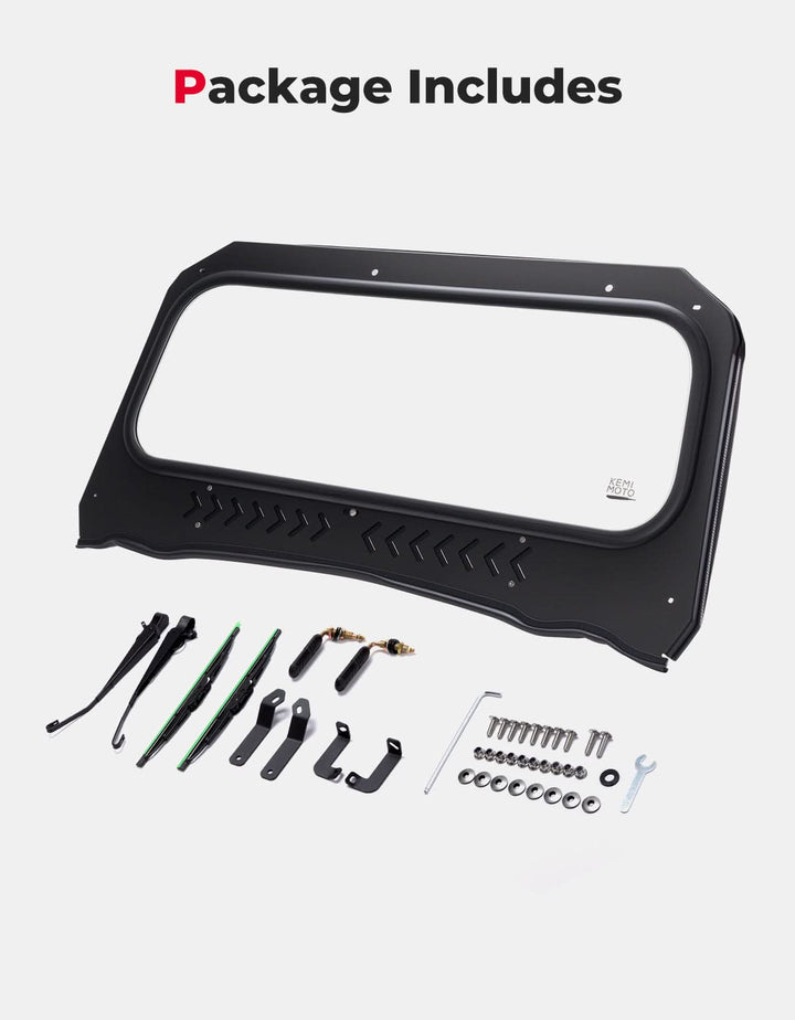 UTV Glass Windshield Front Windshield for Polaris General 1000, XP 1000, 4 1000 - Kemimoto