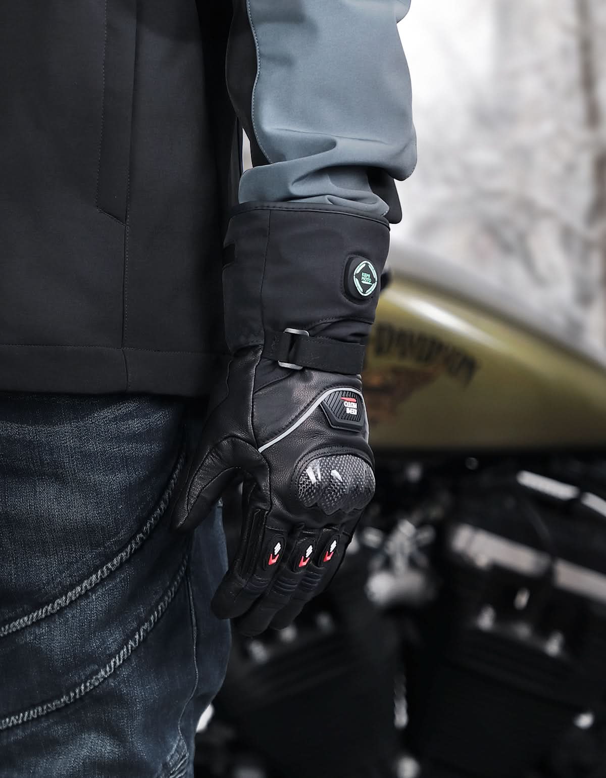 Heated Motorcycle Gloves Men Women 7.4V Battery Waterproof Touchscreen - Kemimoto