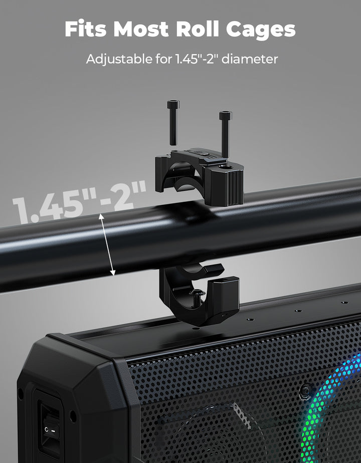 UTV Bluetooth Sound Bar 10 Speakers RGB Lights IP66 Waterproof Dustproof
