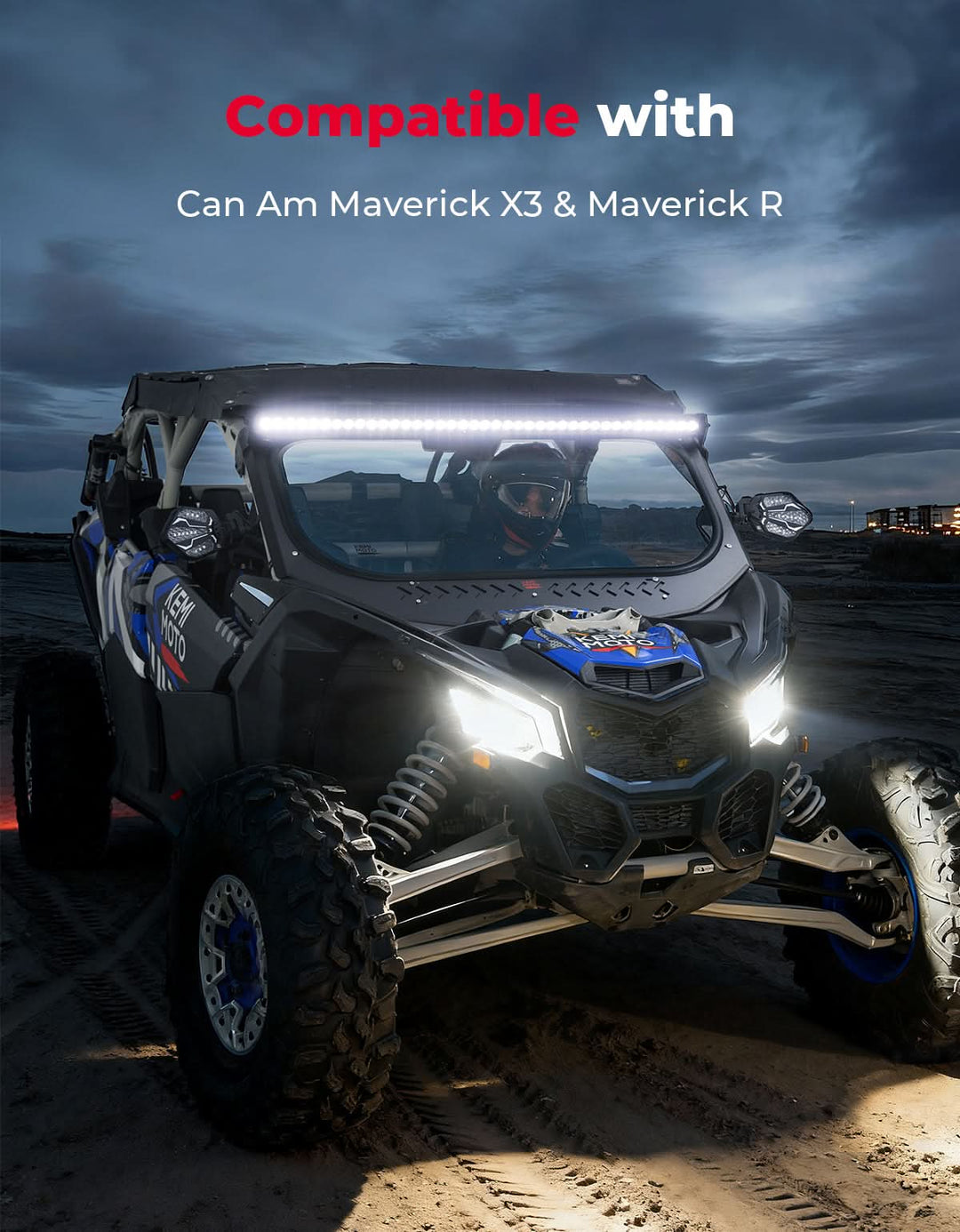 50" 390W RGB LED Light Bar for Can-Am Maverick X3 X3 Max R (2017–2025)