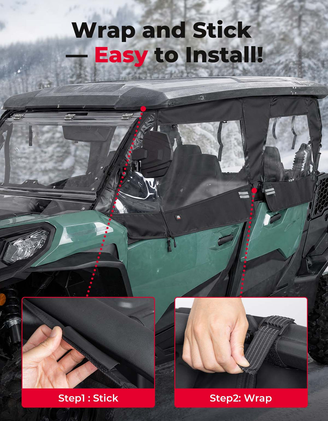 Soft Cab Enclosure Doors For Can-Am Commander MAX