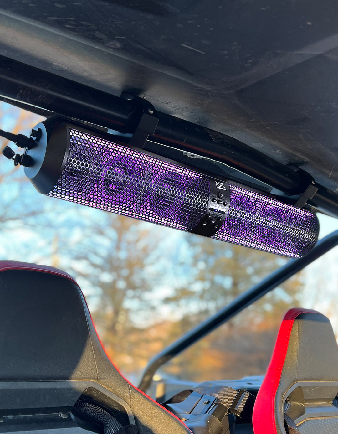 RGB UTV Soundbar, 28" SXS Speaker for Can Am Maverick X3/ RZR w/ 1.56"- 2.25" Roll Bar