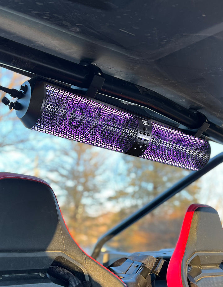 RGB UTV Soundbar, 28" SXS Speaker for Can Am Maverick X3/ RZR w/ 1.56"- 2.25" Roll Bar