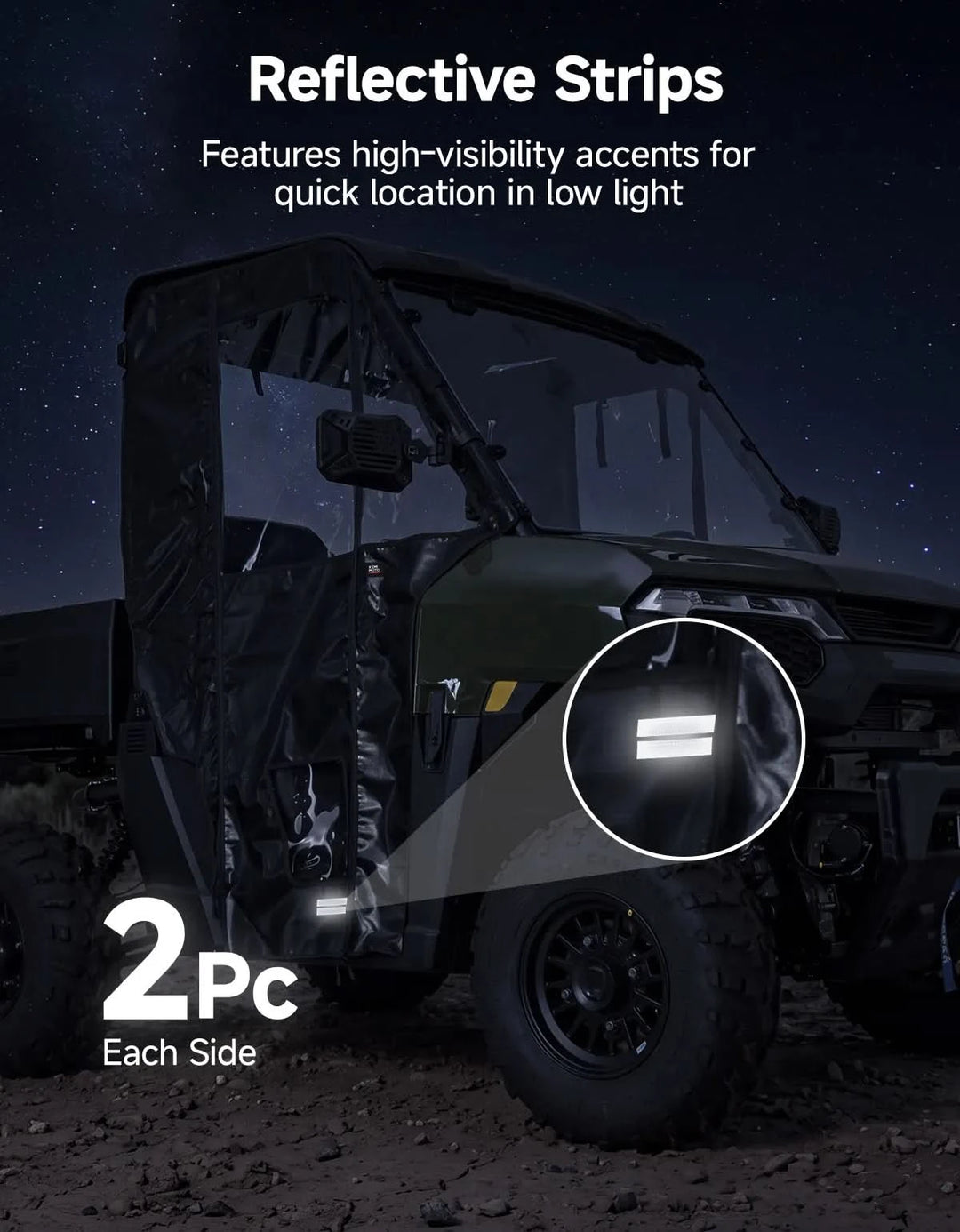 UTV Soft Doors for Polaris Ranger 500 2026, 2-Door Set