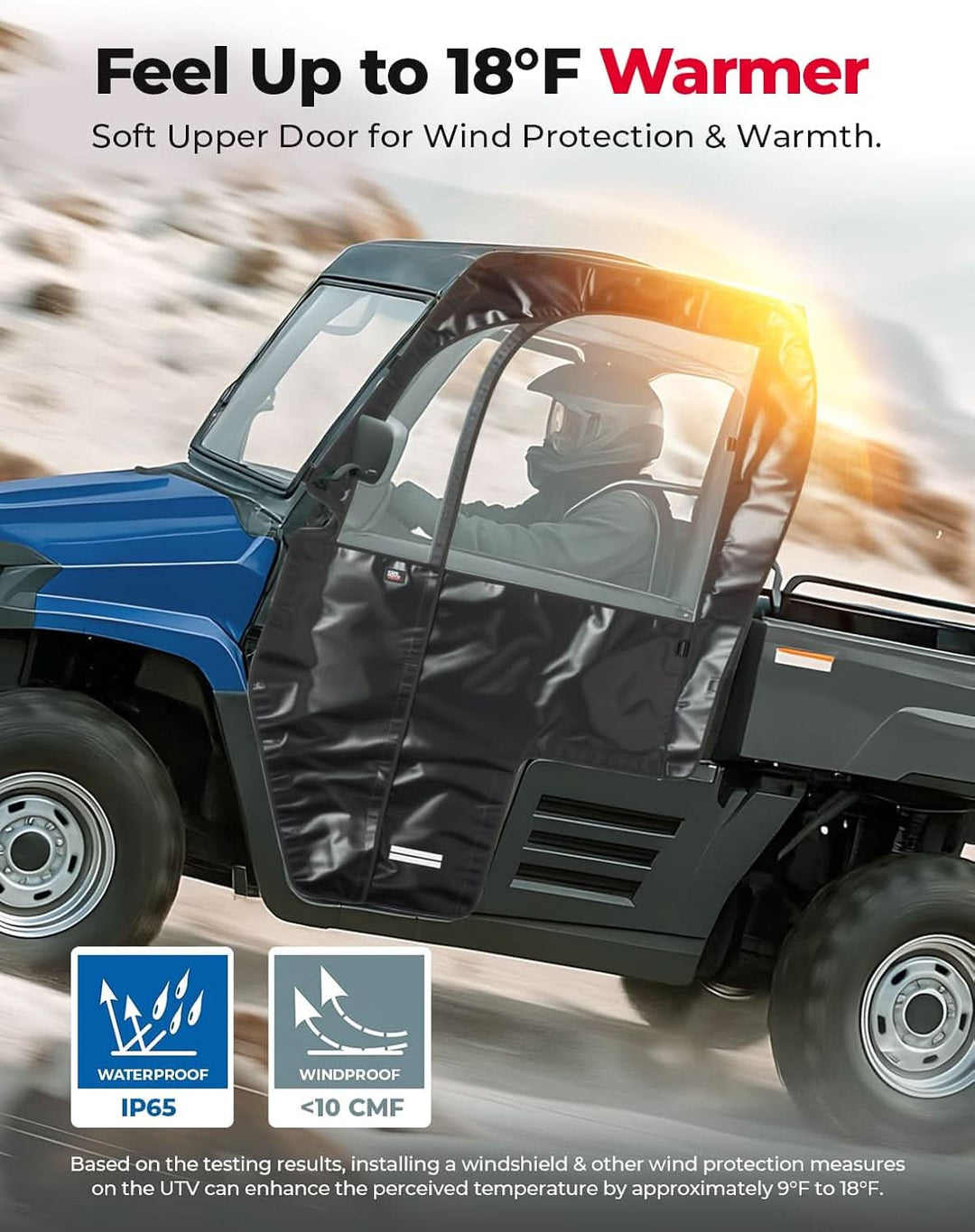 UTV Soft Cab Enclosure Doors for Hisun 400, Coleman, Massimo - Kemimoto