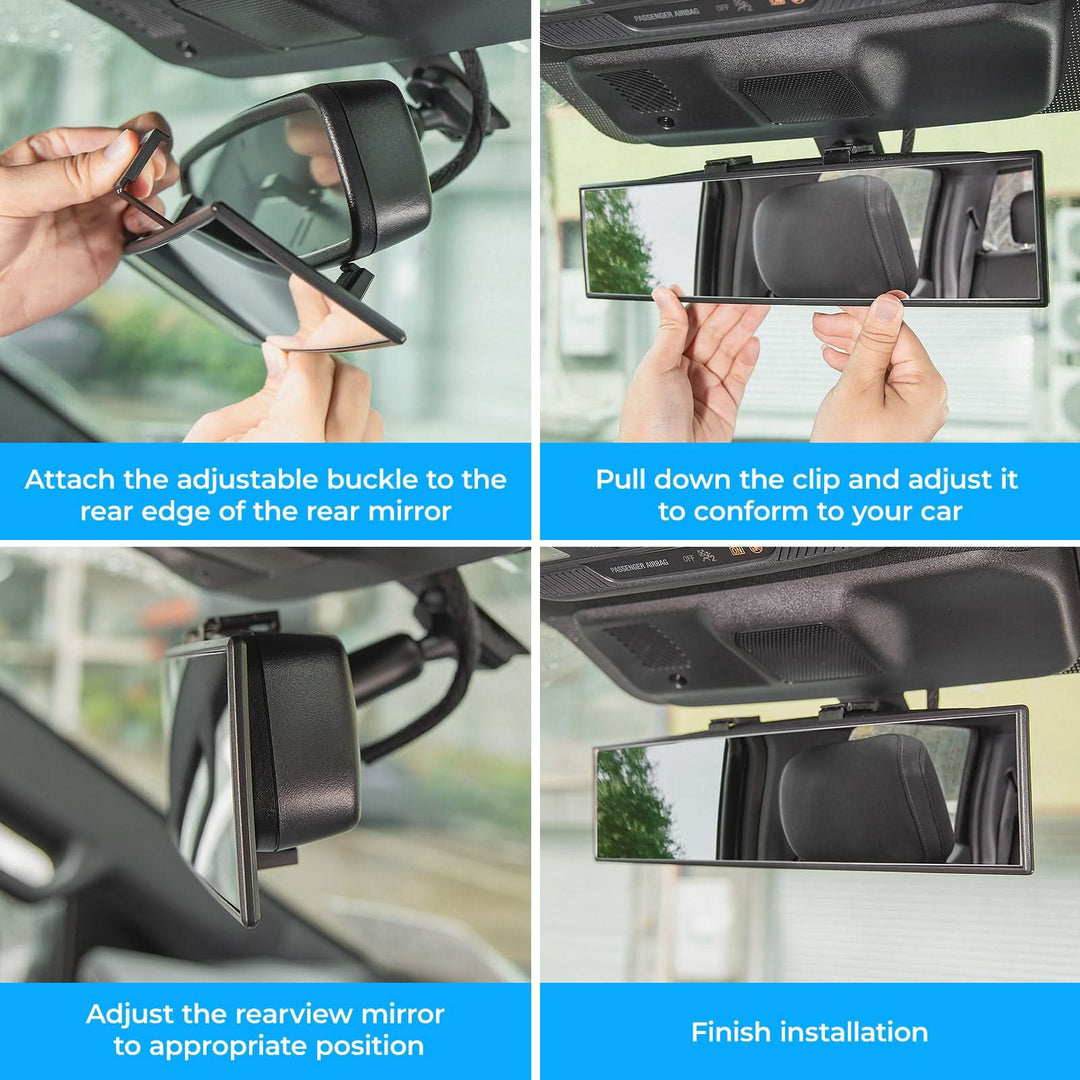 KEMIMOTO Universal Rear View Mirror, 11.81 Inch - Kemimoto