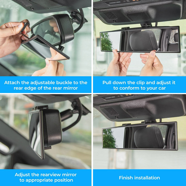 KEMIMOTO Universal Rear View Mirror, 11.81 Inch - Kemimoto