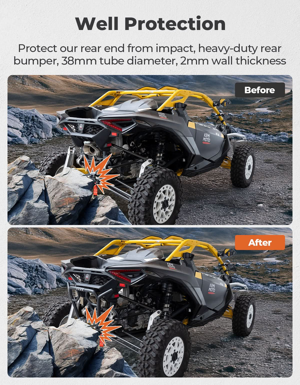 Kemimoto Rear Bumper for Can-Am Maverick R 2024+