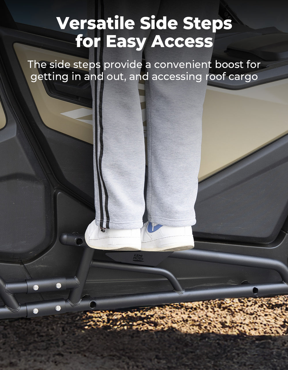 Nerf Bars Rock Sliders with Step Function for CFMOTO ZForce 950 Sport-4 - Kemimoto