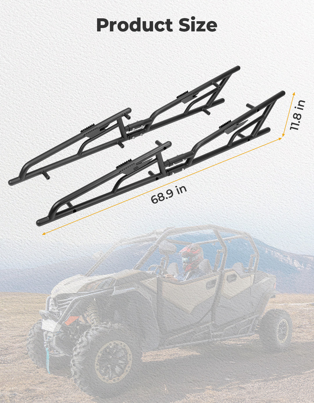 Nerf Bars Rock Sliders with Step Function for CFMOTO ZForce 950 Sport-4