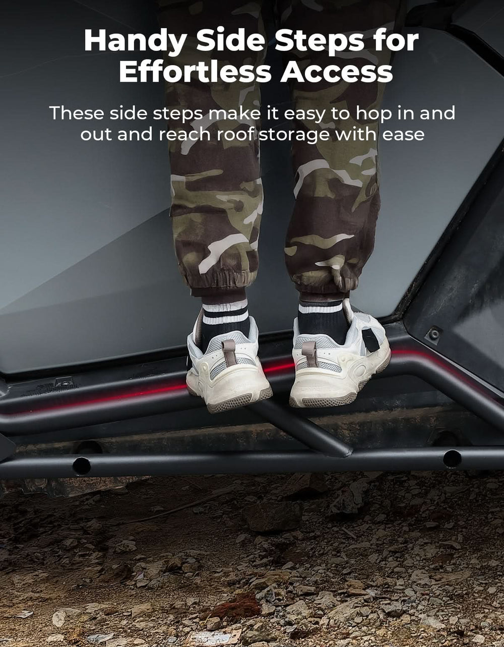 UTV Nerf Bars Rock Sliders with Step Function for Polaris RZR 2020-2025 - Kemimoto