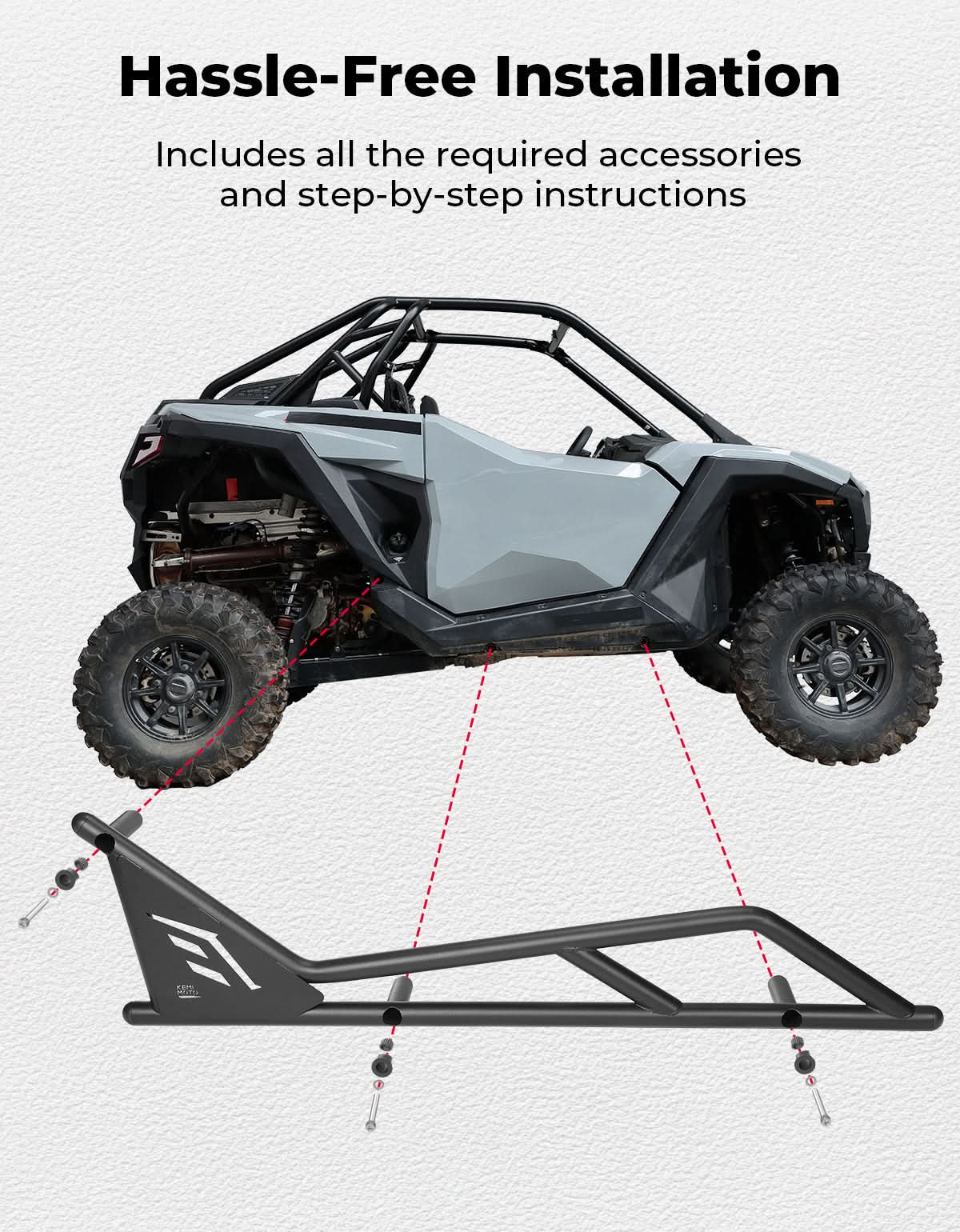 UTV Nerf Bars Rock Sliders with Step Function for Polaris RZR PRO