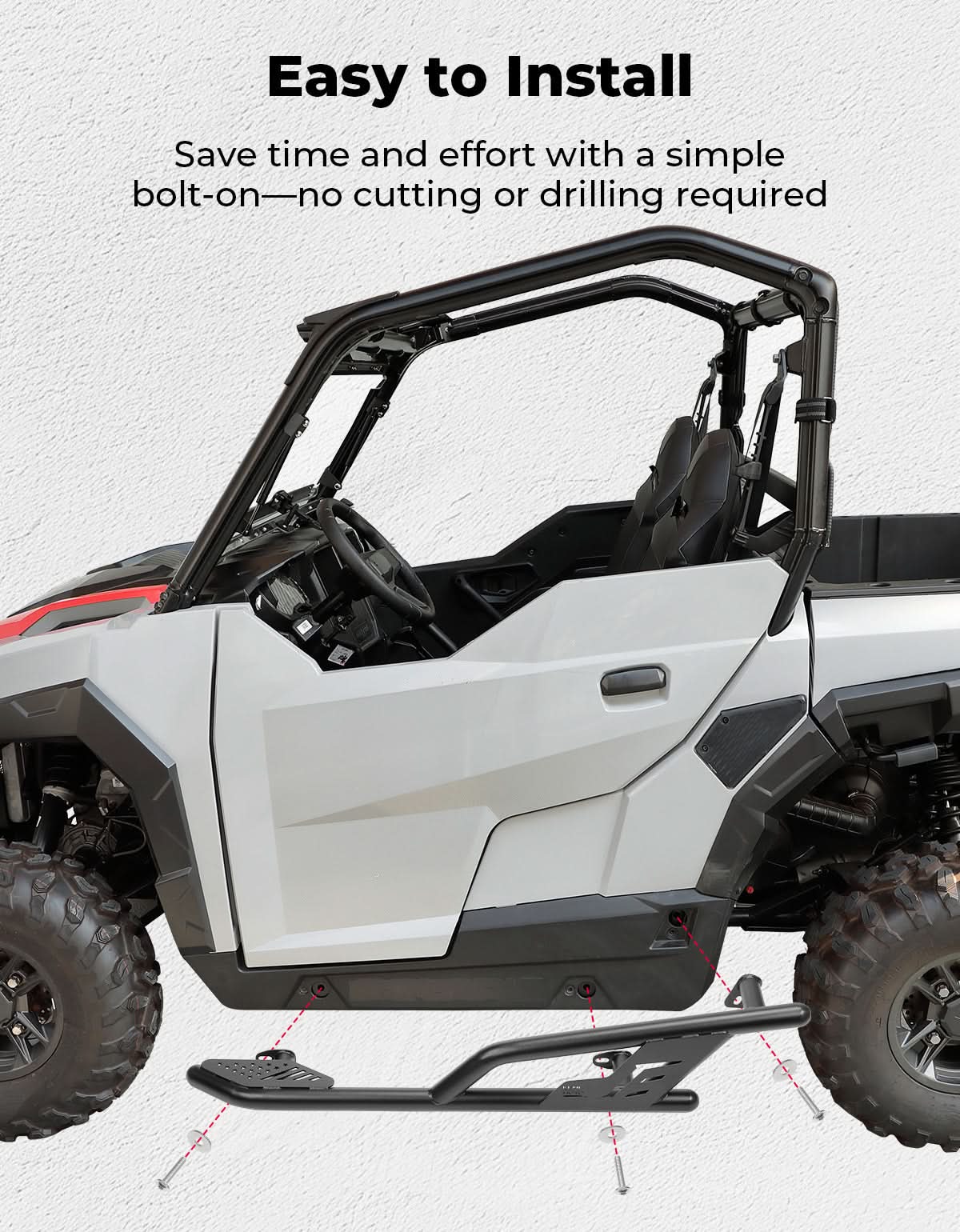 UTV Rock Sliders Nerf Bar for Polaris General 1000/ General XP