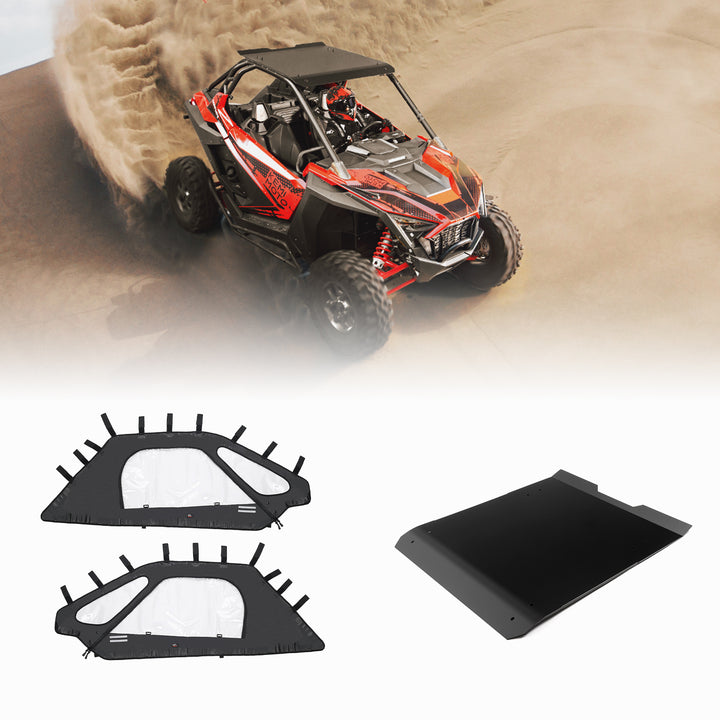 Soft Upper Doors with Zippers & Aluminum Hard Roof Top Fit RZR Pro XP 2020-2023 - Kemimoto