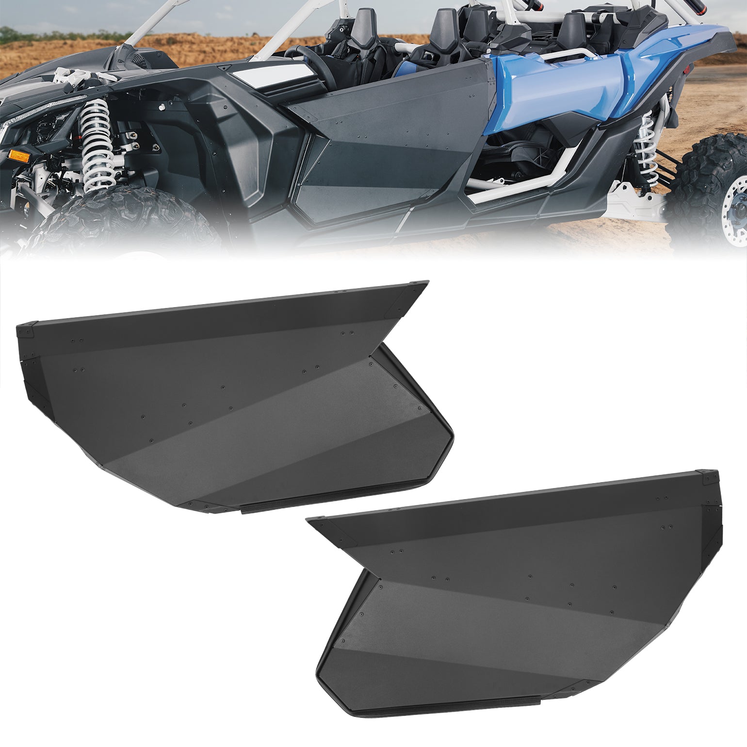 Set of Aluminum Front Full Doors for Can-Am Maverick X3 and X3 Max - Kemimoto