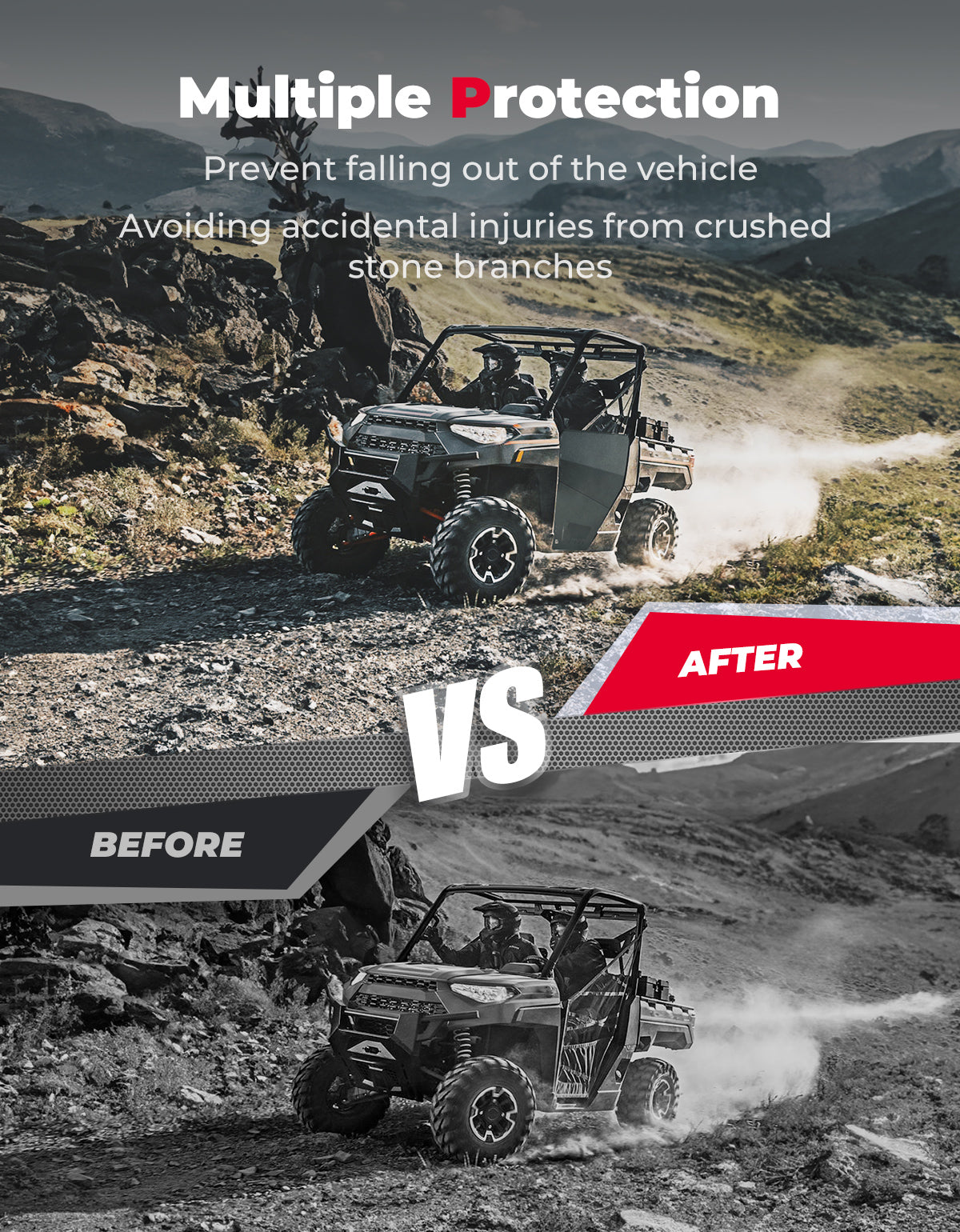 UTV Aluminum Half Door for Polaris Ranger XP 1000 2018-2025