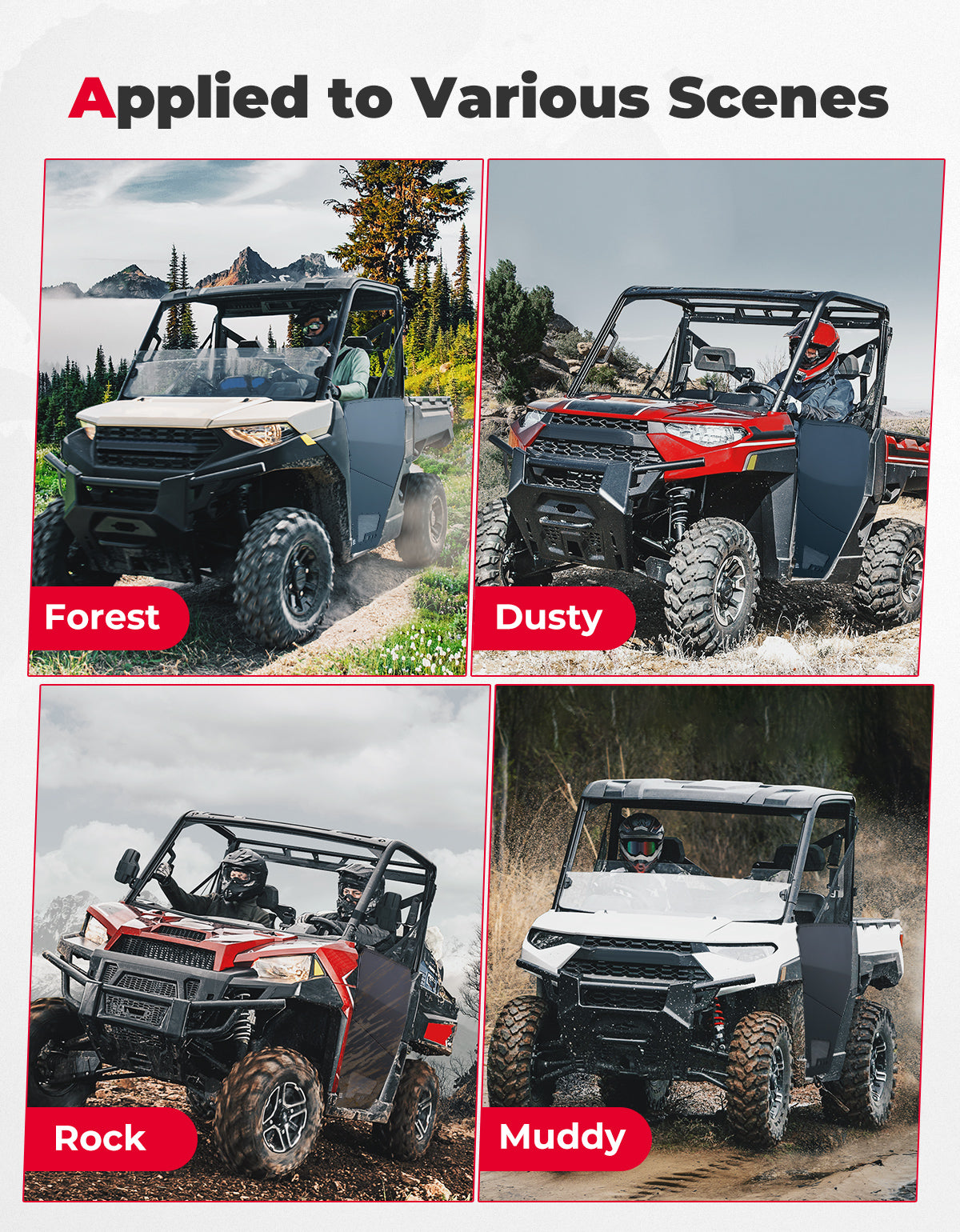 UTV Aluminum Half Door for Polaris Ranger XP 1000 2018-2025
