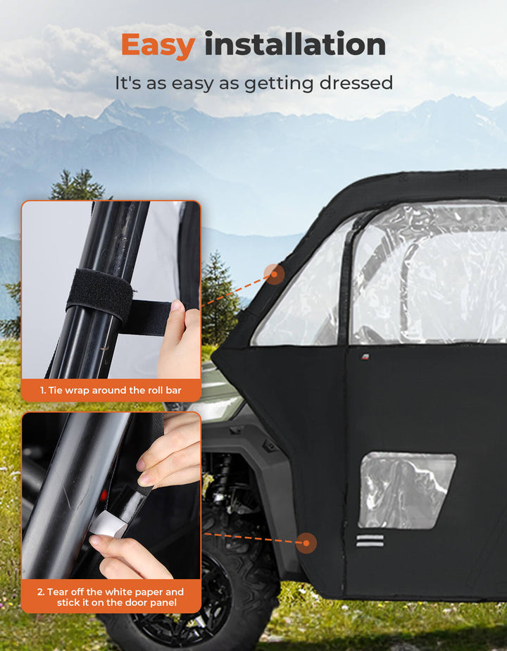 Soft Cab Enclosure Doors for Can-Am Defender Max HD10|9|8|7 - Kemimoto