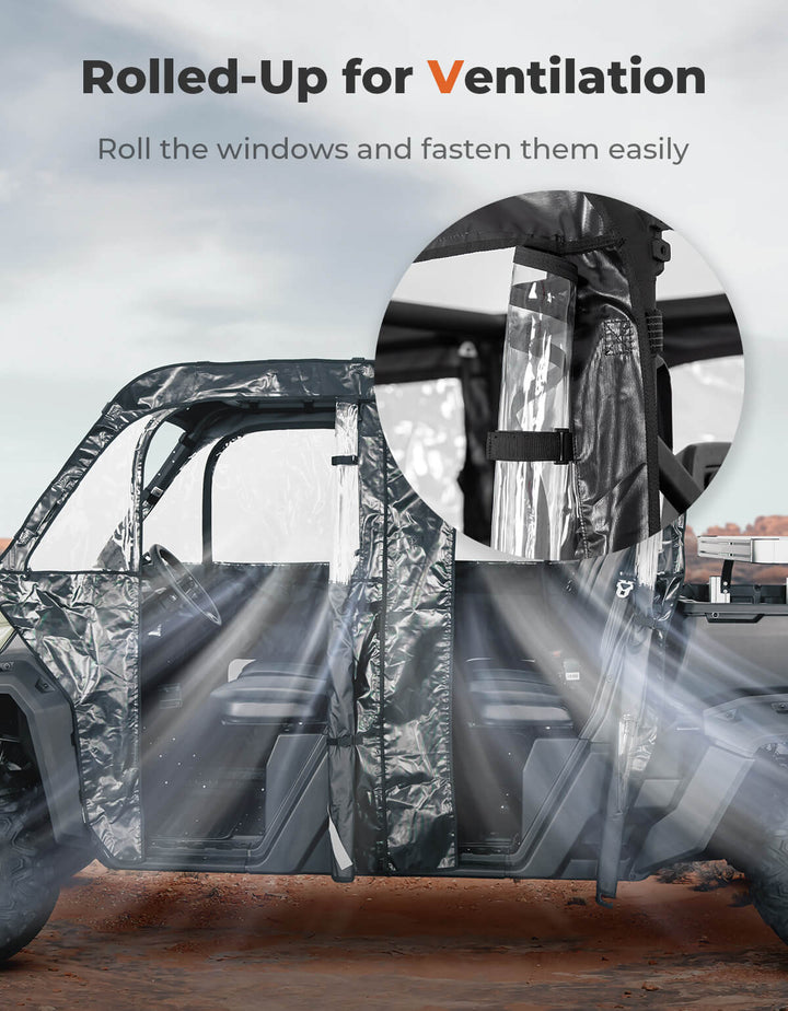 Soft Cab Enclosure Doors for Can-Am Defender Max HD10|9|8|7 - Kemimoto