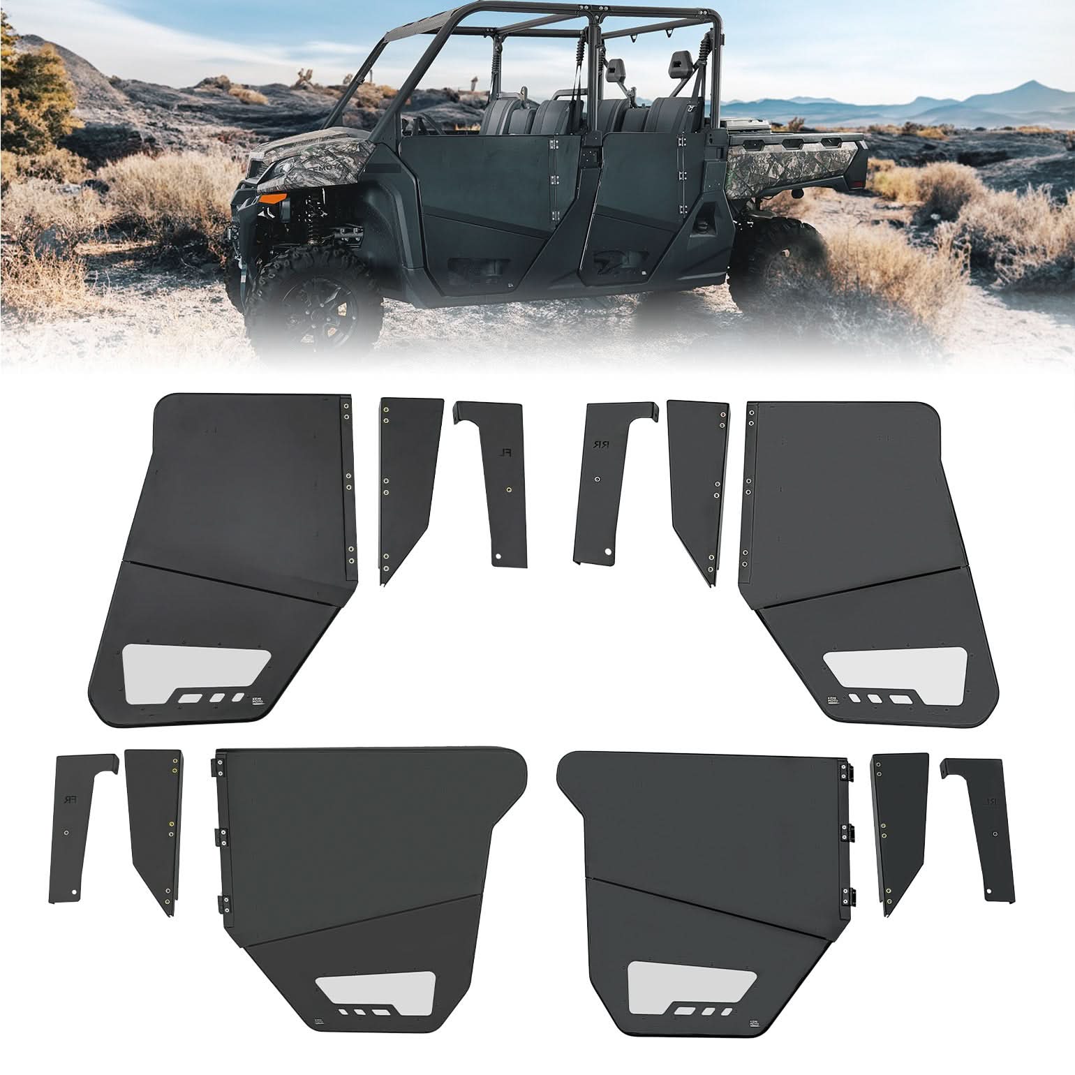4PCS Aluminum Half Doors for CFMOTO UForce 1000XL 2022-2025 - Kemimoto