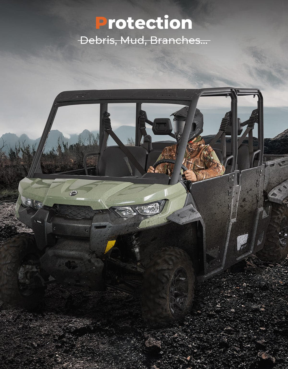 UTV Aluminum Half Doors for Can-Am Defender MAX - Kemimoto
