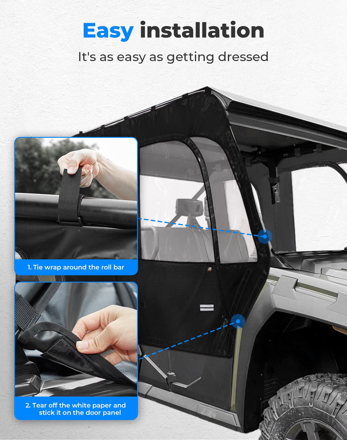 Kemimoto Tracker 800SX Crew Soft Cab Enclosure Doors