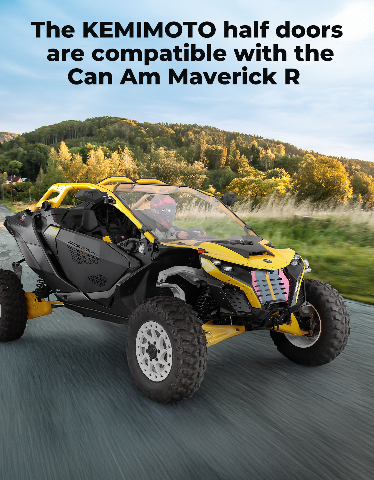 UTV Aluminum Half Door for Can-Am Maverick R-Kemimoto