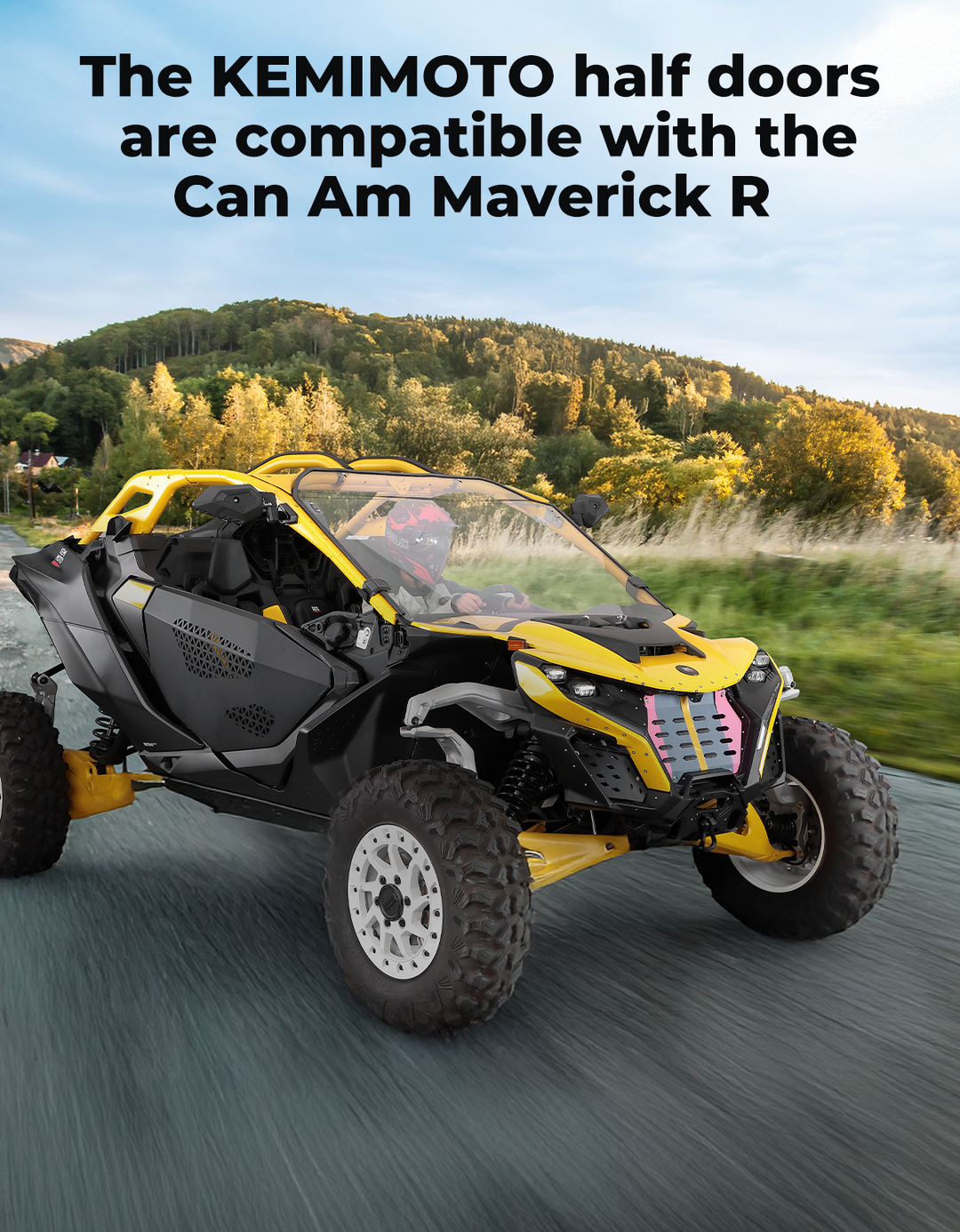 UTV Aluminum Half Door for Can-Am Maverick R-Kemimoto