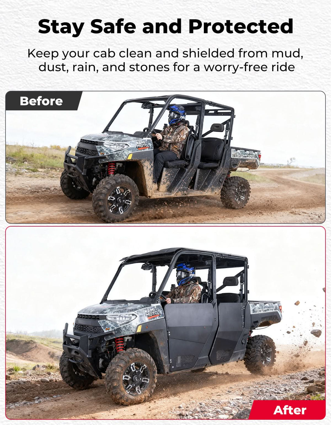 Aluminum Half Doors for Polaris Ranger Crew XP 1000 (2019-2025)