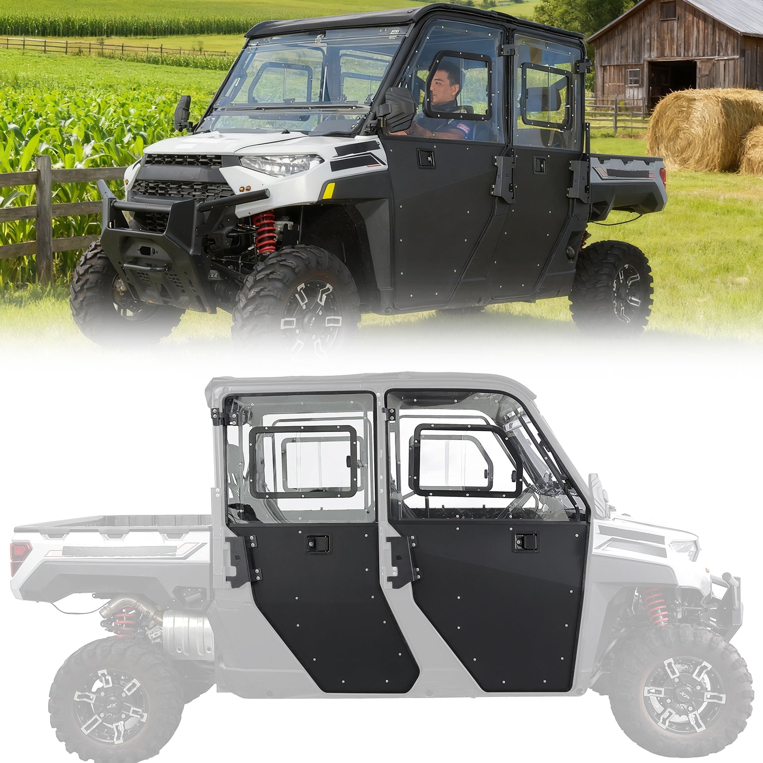 Convertible Doors with Vented Window for Polaris Ranger Crew XP
