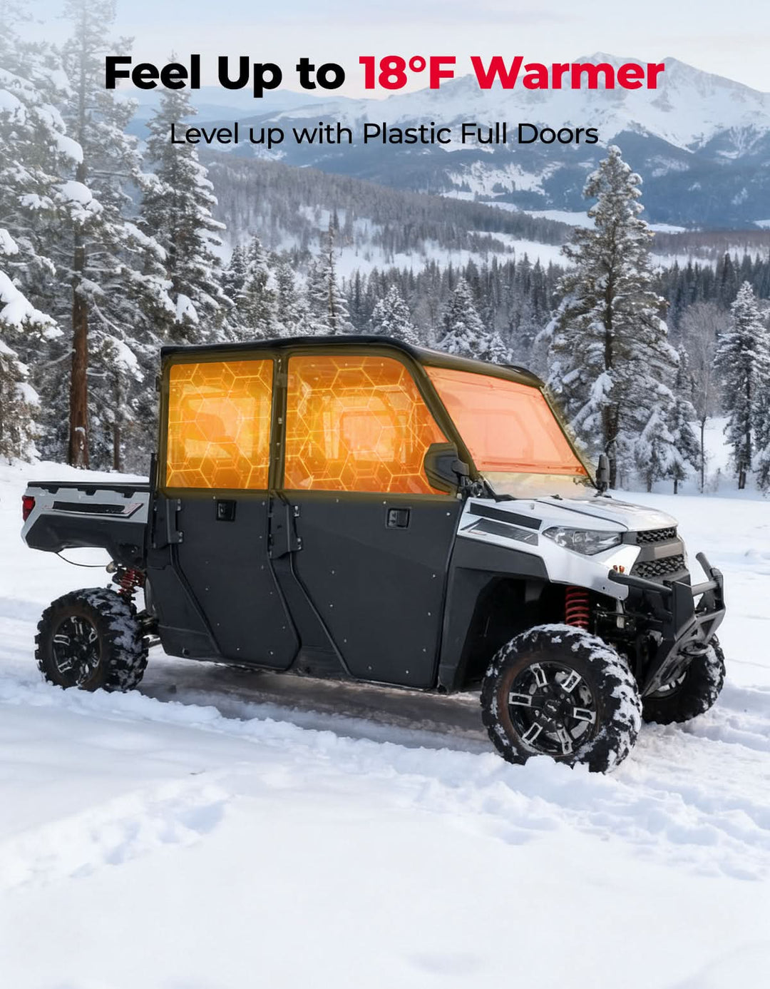 2-in-1 Convertible UTV Doors with Vented Window for Polaris Ranger Crew XP 1000 (2018-2025)
