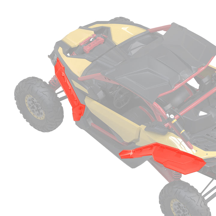 Red Fender Flares, Mud Guards for Maverick X3 / X3 MAX