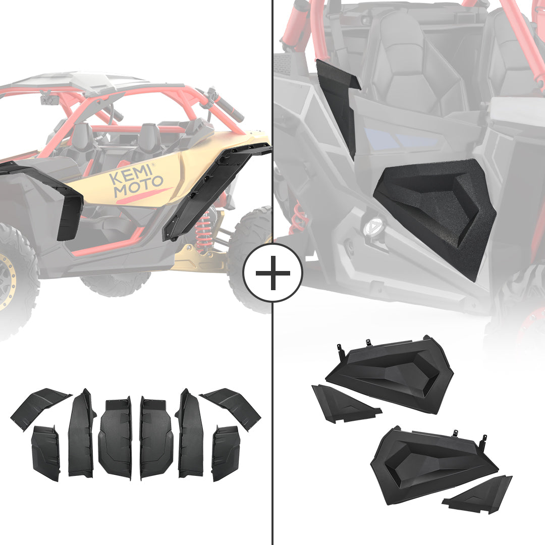 Front Lower Doors & Extended Fender Flares For Can-Am Maverick X3 MAX