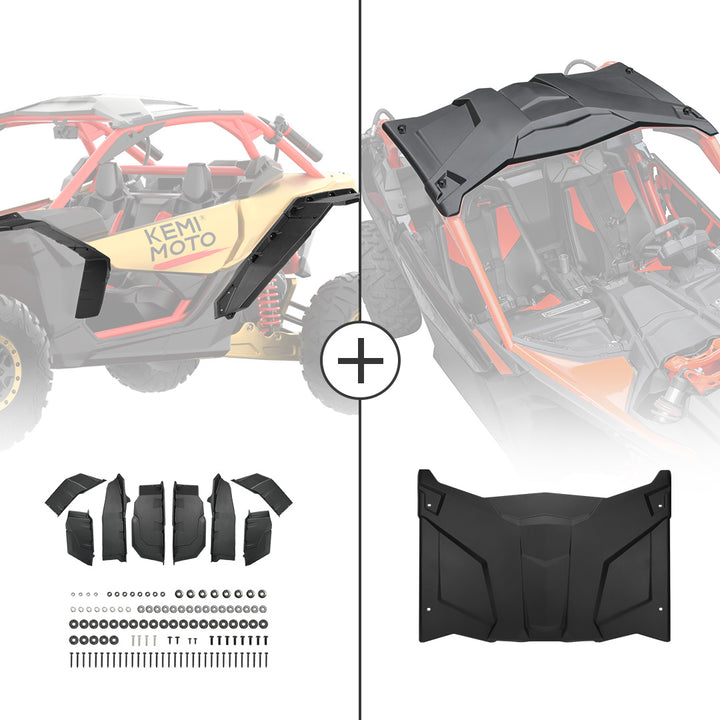 Extended Fender Flares & Hard Roof For Can-Am Maverick X3