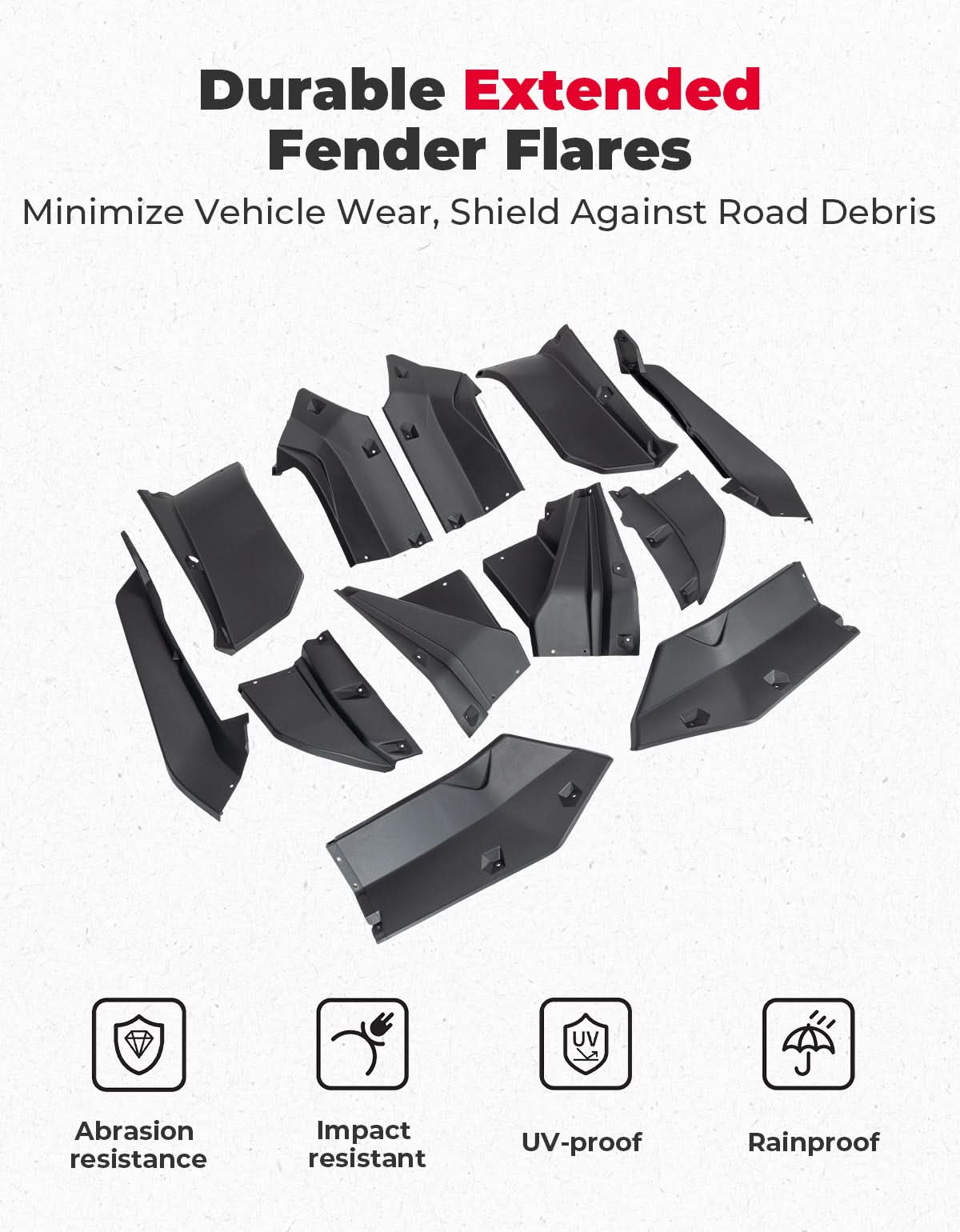 XXL Fender Flares for Kawasaki Teryx KRX4 1000 - Kemimoto