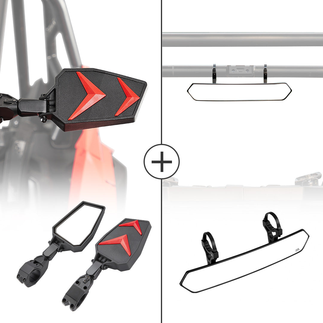 Universal Color Side Rear View Mirrors and Rear View Mirror For 1.75 ...