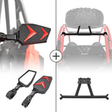 Side Rear View Mirrors and Spare Tire Carrier Mount Fit Polaris RZR Turbo