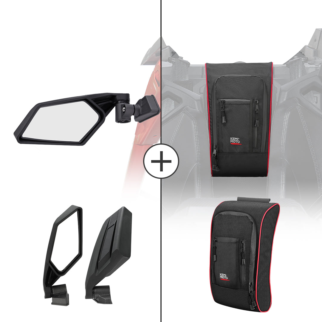 Side View Mirror & Console Storage Bag for Can-Am Maverick X3