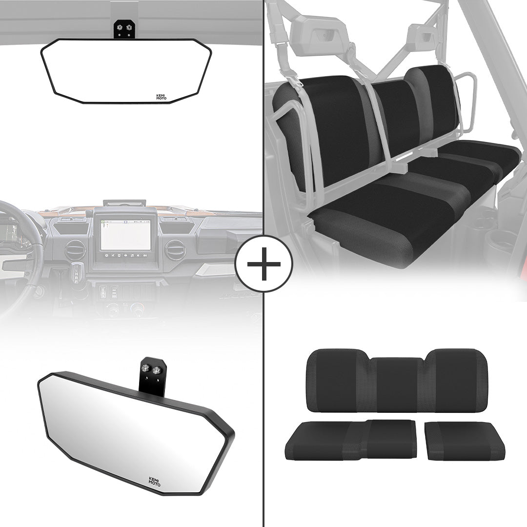 Rear View Mirror & Seat Cover for Polaris Ranger XP 1000 2018-2023