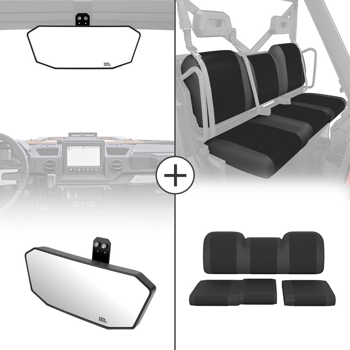 Rear View Mirror & Seat Cover for Polaris Ranger XP 1000 2018-2023