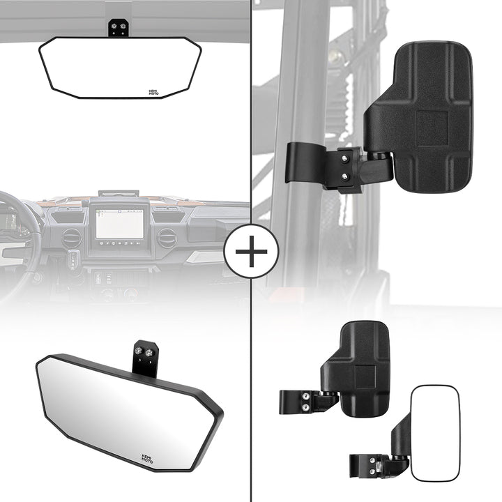 Adjustable Side Mirrors & Rear View Mirror For Polaris Ranger