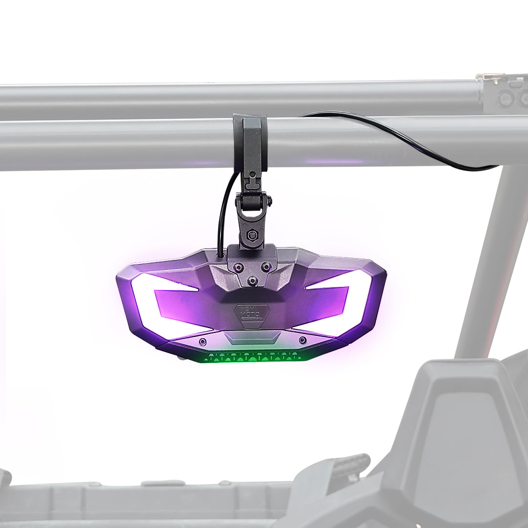 1.6"-2" RGB LED Rear View Center Mirror with Bluetooth