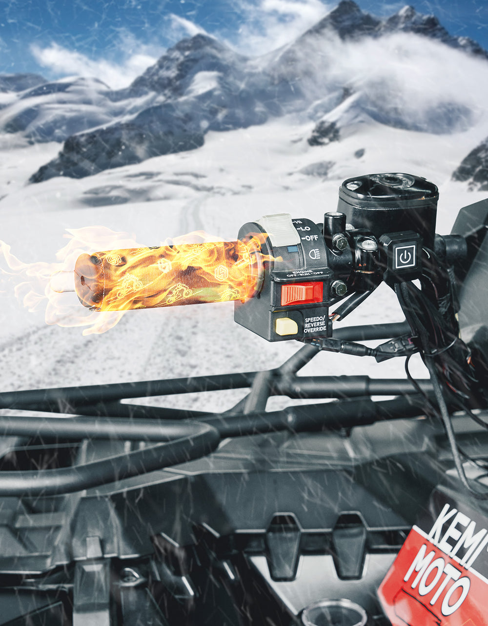 Heated Motorcycle Grip Pads, IP67 Waterproof - Kemimoto